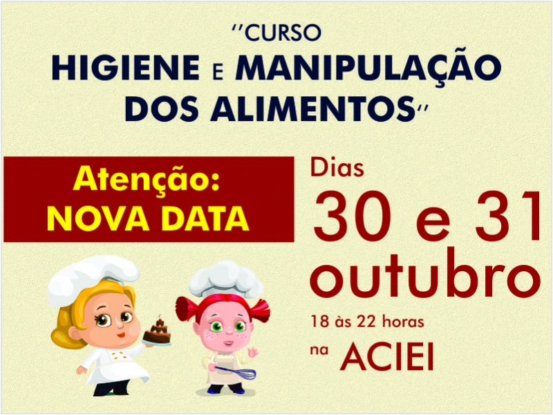 Notícia: CURSO 'HIGIENE E MANIPULAÇÃO DOS ALIMENTOS' TEM NOVA DATA