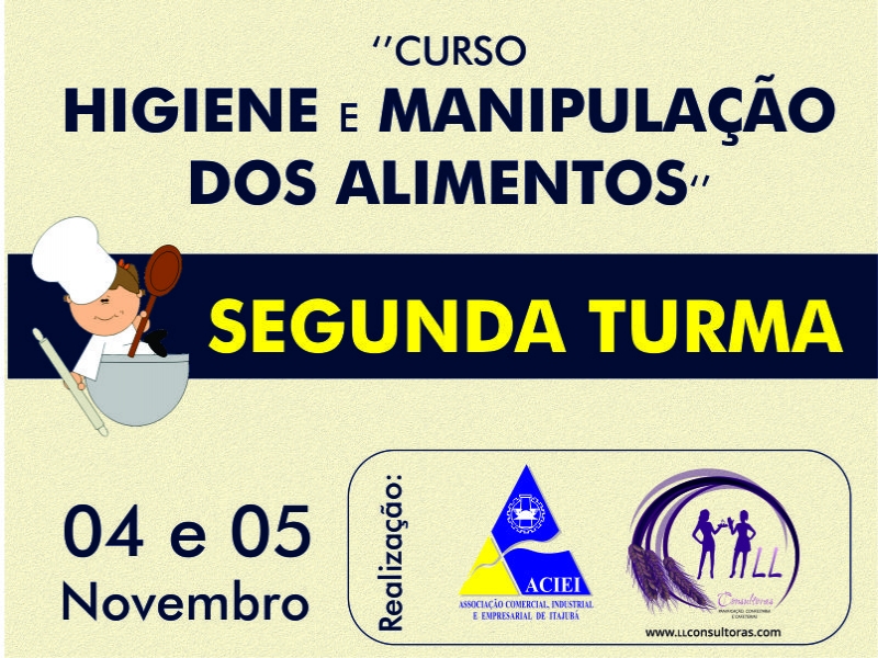 Notícia: SEGUNDA TURMA DO CURSO 'HIGIENE E MANIPULAÇÃO DOS ALIMENTOS' 