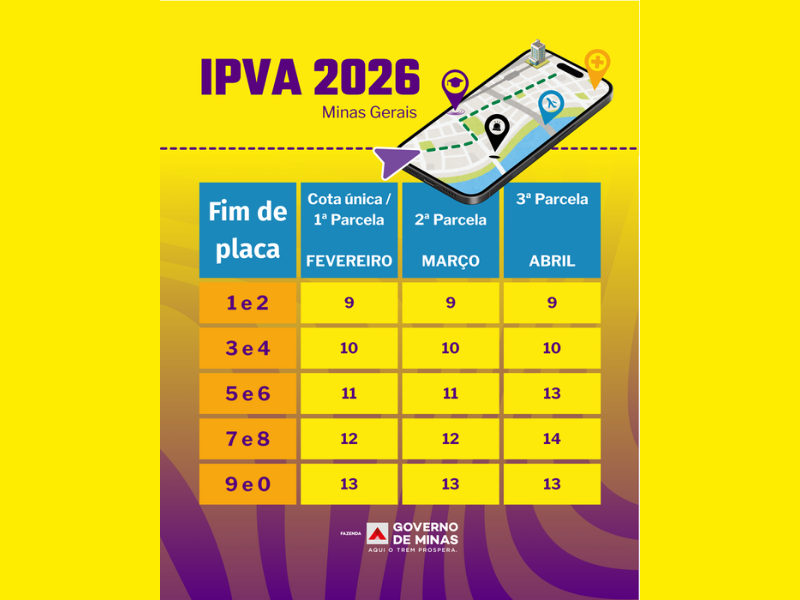 Notícia: IPVA 2026: CONSULTE VALORES E PRAZOS PARA PAGAMENTO A PARTIR DE 9/2